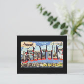 Carte Postale Salutations de Seattle Washington_Vintage voyage (Debout devant)