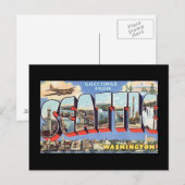 Carte Postale Salutations de Seattle Washington_Vintage voyage (Devant / Derrière)