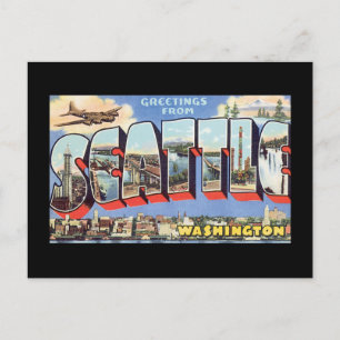 Carte Postale Salutations de Seattle Washington_Vintage voyage