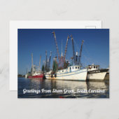 Carte Postale Salutations de Shem Creek, Caroline du Sud (Devant / Derrière)