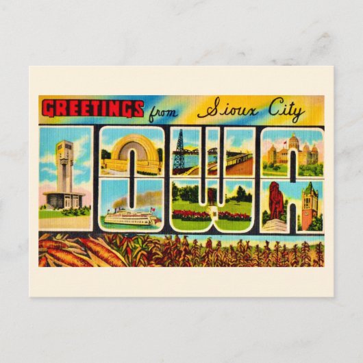 Carte Postale  Salutations de Sioux City IO  (Devant)