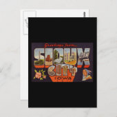 Carte Postale Salutations de Sioux City Iowa (Devant / Derrière)