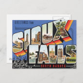 Carte Postale Salutations De Sioux Falls, Dakota Du Sud (Devant / Derrière)