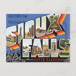 Carte Postale Salutations De Sioux Falls, Dakota Du Sud