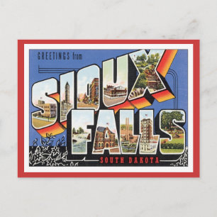Carte Postale Salutations De Sioux Falls, Dakota Du Sud
