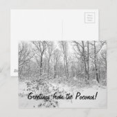 Carte Postale Salutations de Snowy Poconos (Devant / Derrière)