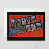 Carte Postale Salutations de South Bend Indiana (Devant / Derrière)