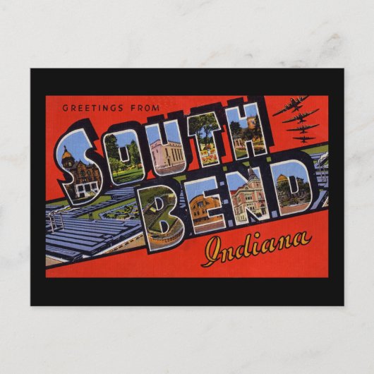 Carte Postale Salutations de South Bend Indiana (Devant)