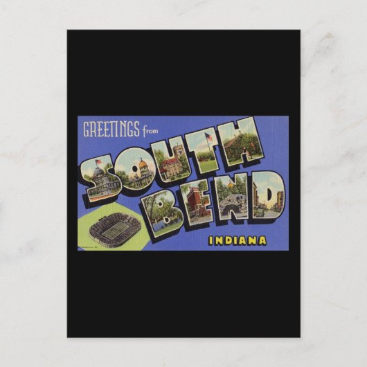 Carte Postale Salutations de South Bend Indiana (Devant)