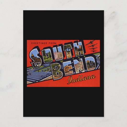 Carte Postale Salutations de South Bend Indiana (Devant)