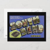 Carte Postale Salutations de South Bend Indiana (Devant / Derrière)