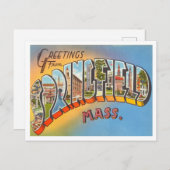 Carte Postale Salutations de Springfield, Massachusetts Travel (Devant / Derrière)