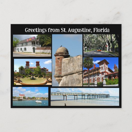 Carte Postale Salutations de St. Augustine (Devant)