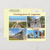 Carte Postale Salutations de St Augustine, Floride (Devant / Derrière)