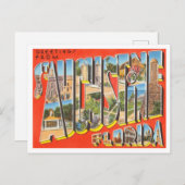 Carte Postale Salutations de St Augustine, Floride Travel (Devant / Derrière)