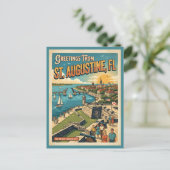 Carte Postale Salutations de St Augustine Rétro (Debout devant)