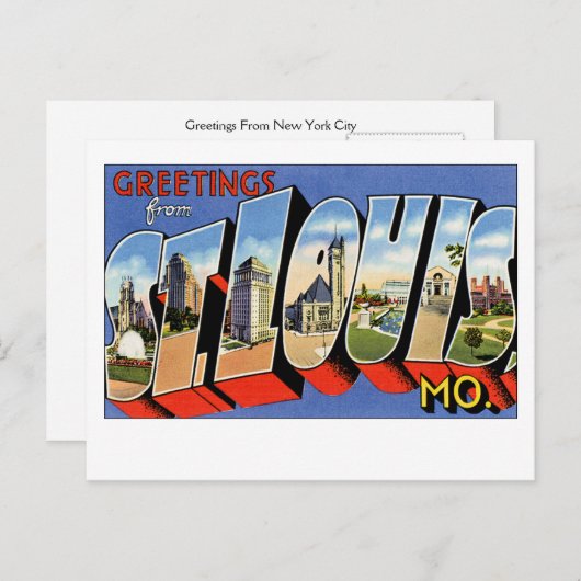 Carte Postale Salutations de St Louis (Devant / Derrière)