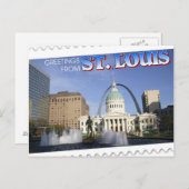 Carte Postale Salutations de St. Louis, Missouri (Devant / Derrière)