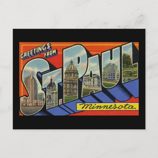 Carte Postale Salutations de St Paul Minnesota (Devant)