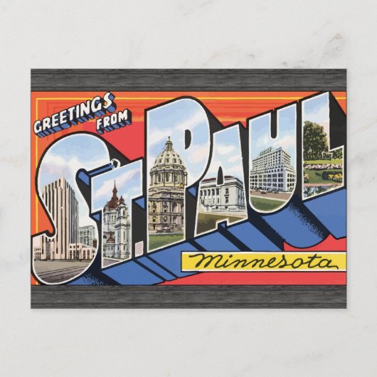 Carte Postale Salutations de St Paul Minnesota, cru (Devant)