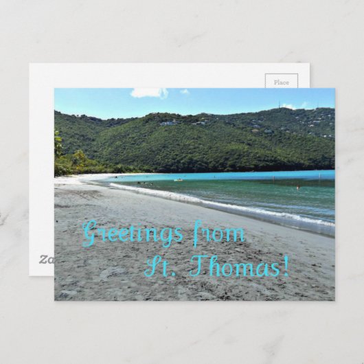 Carte Postale Salutations de St Thomas (Devant / Derrière)