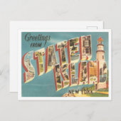 Carte Postale Salutations de Staten Island, New York Travel (Devant / Derrière)
