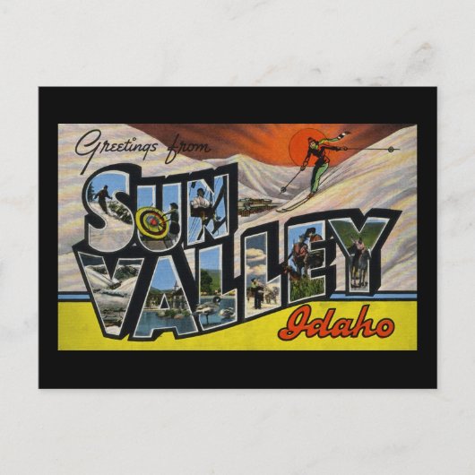 Carte Postale Salutations de Sun Valley Idaho (Devant)