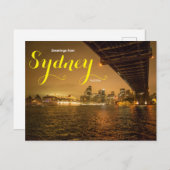 Carte Postale Salutations de Sydney Australia Cruise Postcard (Devant / Derrière)