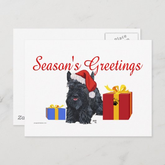 Carte Postale Salutations de Terrier écossais (Devant / Derrière)