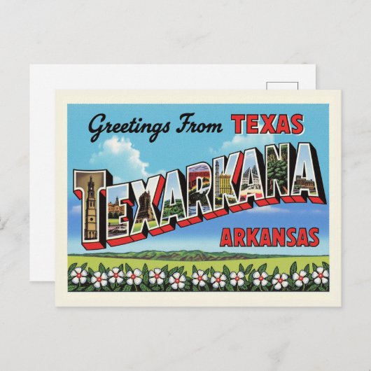 Carte Postale Salutations de Texarkana (Devant / Derrière)