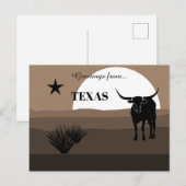 Carte Postale Salutations de Texas State Earth Tones (Devant / Derrière)