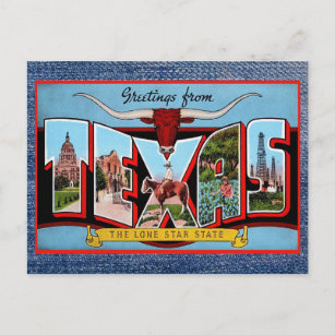 Carte Postale Salutations de Texas Travel Postcard