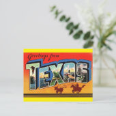 Carte Postale Salutations de Texas Travel Postcard (Debout devant)