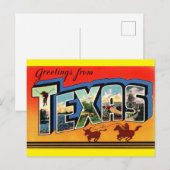 Carte Postale Salutations de Texas Travel Postcard (Devant / Derrière)
