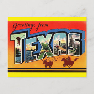 Carte Postale Salutations de Texas Travel Postcard