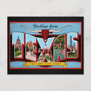 Carte Postale Salutations de Texas Travel Postcard