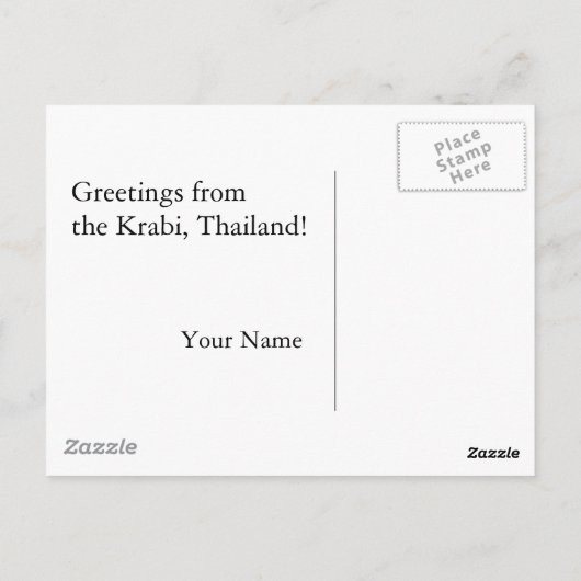 Carte Postale Salutations de Thaïlande (Dos)