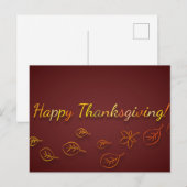 Carte Postale Salutations de Thanksgiving (Devant / Derrière)