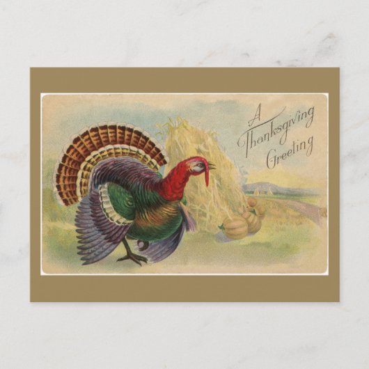 Carte Postale Salutations de Thanksgiving vintages Turquie (Devant)