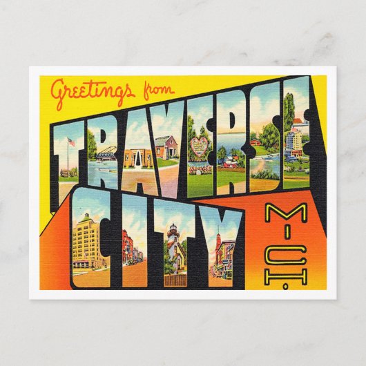 Carte Postale Salutations de Traverse City, Michigan Travel (Devant)