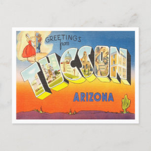 Carte Postale Salutations de Tucson, Arizona Vintage voyage