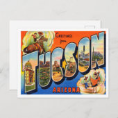 Carte Postale Salutations de Tucson, Arizona Vintage voyage (Devant / Derrière)