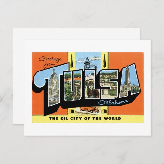 Carte Postale Salutations de Tulsa, Oklahoma ! (Devant / Derrière)