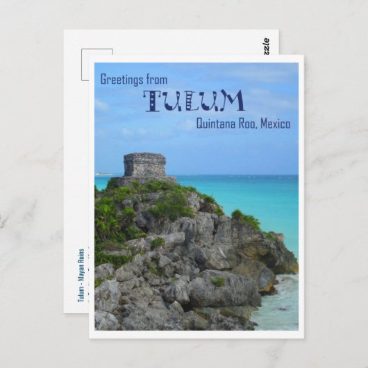 Carte Postale Salutations De Tulum (Devant / Derrière)