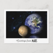 Carte Postale Salutations de vacances Mars Earth Space Photo (Devant)