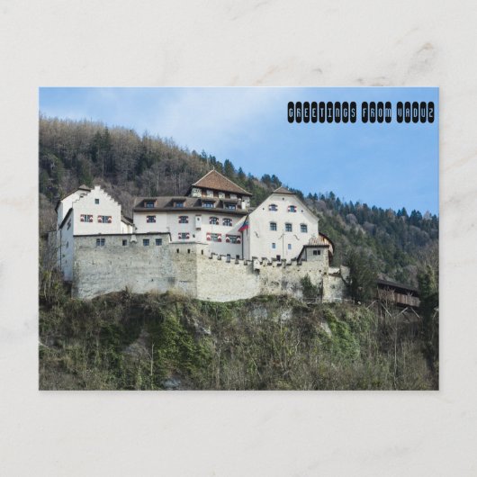 Carte Postale Salutations de Vaduz, Liechtenstein (Devant)