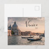 Carte Postale Salutations de Venice Italie Gondola Postcard (Devant / Derrière)