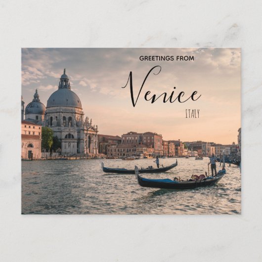 Carte Postale Salutations de Venice Italie Gondola Postcard (Devant)