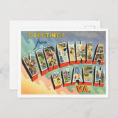 Carte Postale Salutations de Virginia Beach, Virginia Travel (Devant / Derrière)
