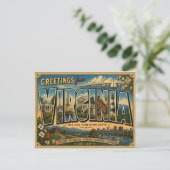Carte Postale Salutations de Virginie (Debout devant)